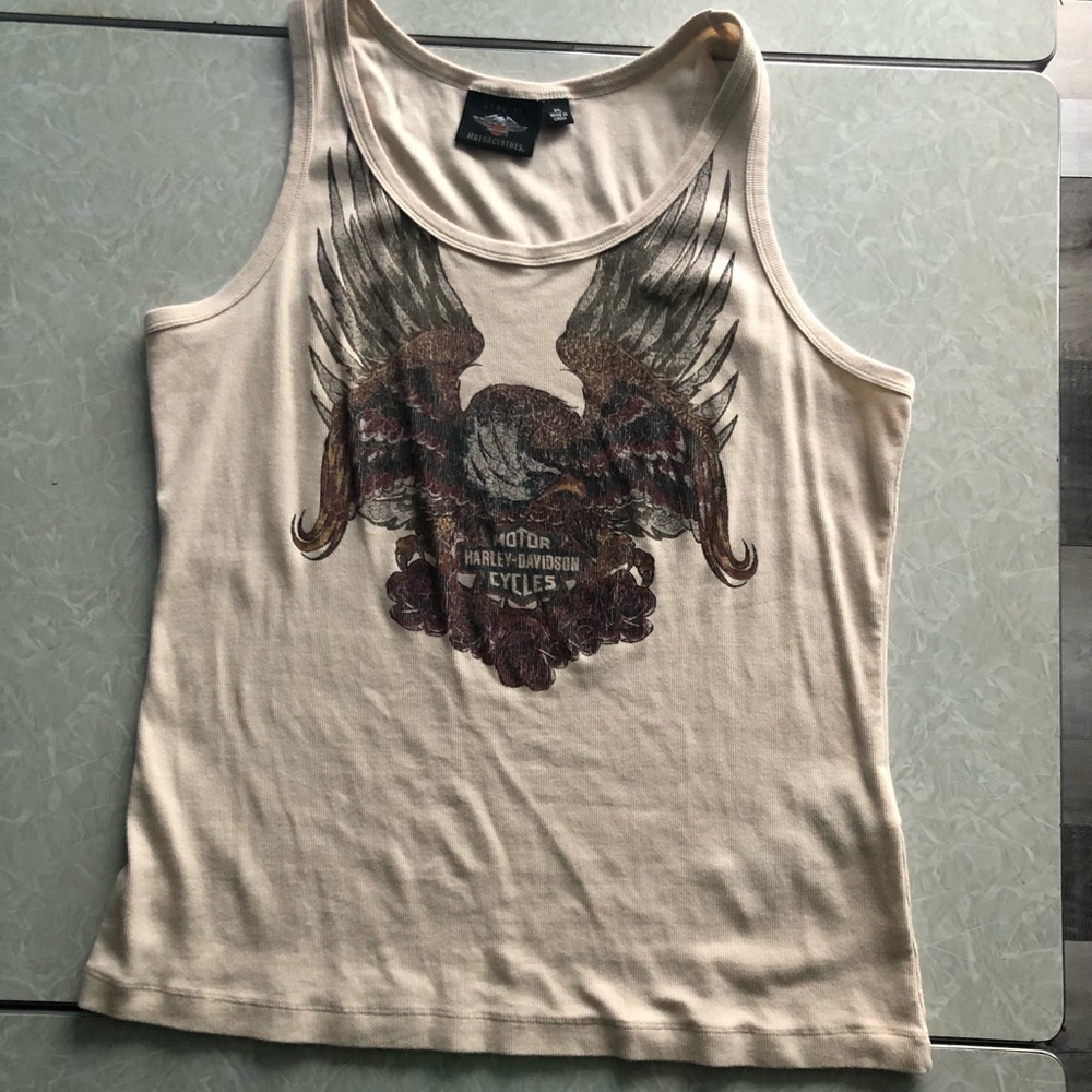 Women’s Off White Harley-Davidson Tank Eagle Graphic Genuine Motorclothes